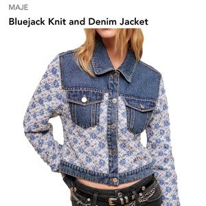Maje Bluejack Knit and Denim Jacket